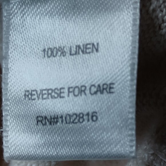 Garnet Hill Sleeveless Sweater 100% Linen V Neck Polo Collar Blousy Preppy Tan L - Picture 8 of 10